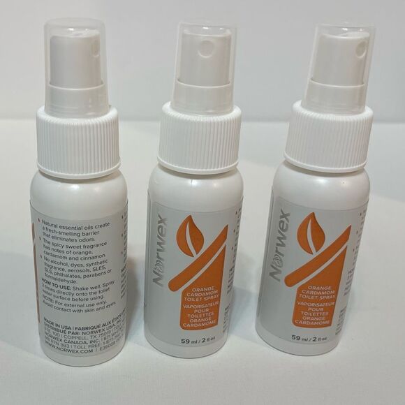 Norwex Toilet Spray Orange Cardamom Set of 3 NWOT - Picture 2 of 4